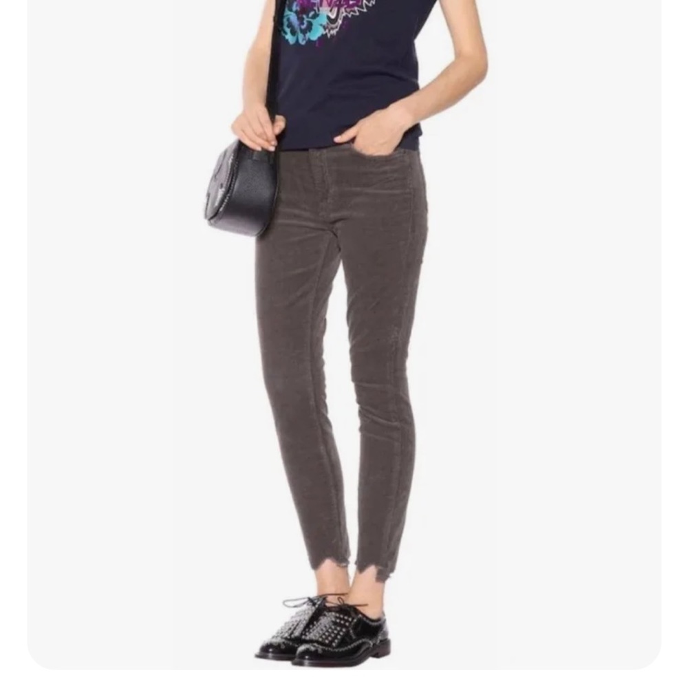 Mother Denim High Waisted Looker Ankle Chew Corduroy Pants in Hopscotch …
